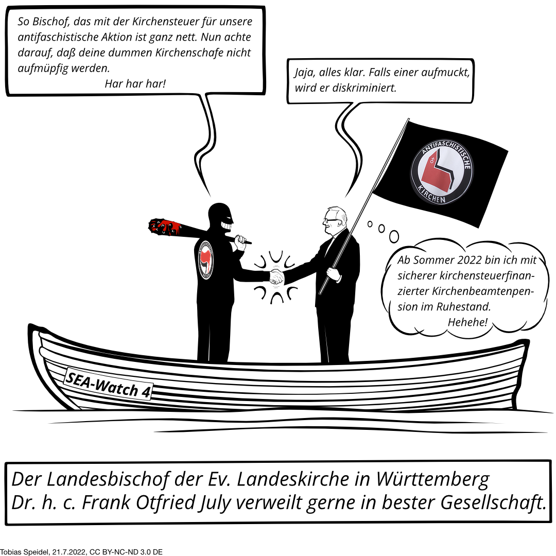 Der Landesbischof a. D. der Ev. Landeskirche in Württemberg Dr. h. c. Frank Otfried July verweilt gerne in bester und angenehmer Gesellschaft.